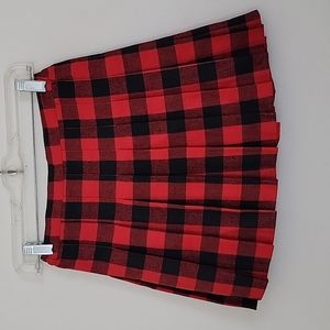 Guan Guanya Kid Red & Black Plaid Pleated Skorts Skirt M 8